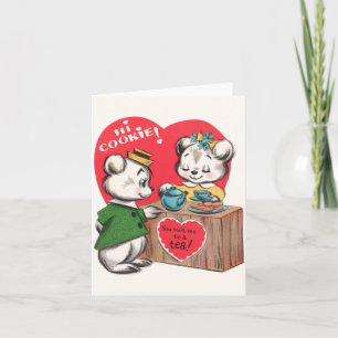 Vintage-Keks-und-Tea-Valentinstagskarte Karte