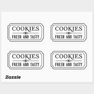 Vintage-Kekse Frische und leckere Bäckerei-Design Rechteckiger Aufkleber
