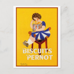 Vintage-Kekse Pernot-Werbung Postkarte