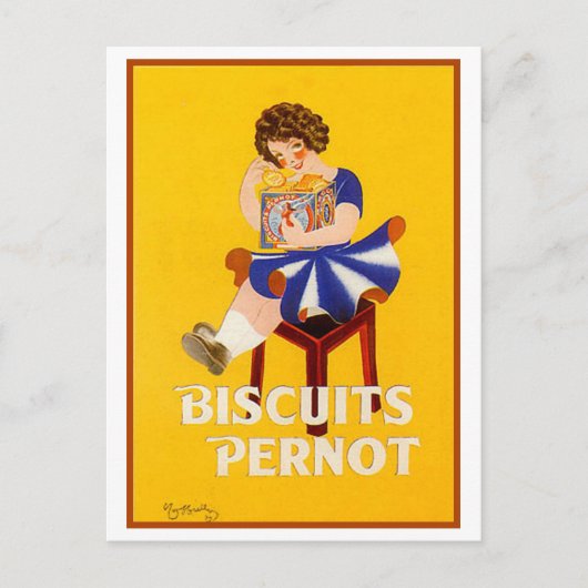 Vintage-Kekse Pernot-Werbung Postkarte (Vorderseite)