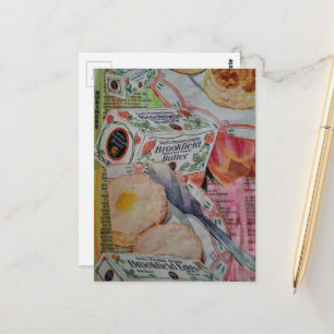 Vintage-Kekse und Butter Collage  Postkarte