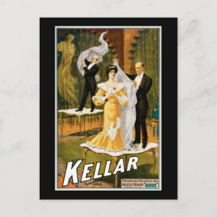 Vintage Kellar Greatest Wonder "Gone" Poster Postkarte