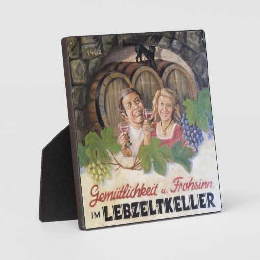 Vintage Kellerplakette Fotoplatte (Vorderseite)