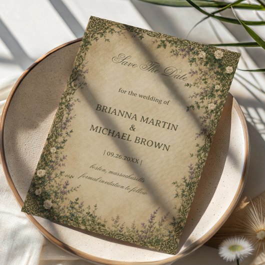 Vintage keltische Botanik Save The Date