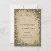 Vintage keltische Botanik Save The Date (Vorderseite)