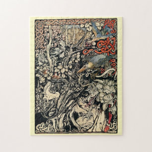 Vintage keltische Feen-Tiergestalten von Rackham Puzzle
