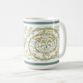 Vintage keltische Knot Peacock Birds Pattern Friez Kaffeetasse (VorderseiteRechts)