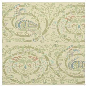 Vintage keltische Knot Peacock Birds Pattern Friez Stoff