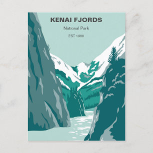 Vintage Kenai Fjords Nationalpark Alaska retro Postkarte