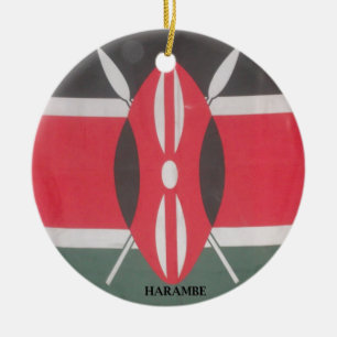 Vintage-Kenia-Flagge Harambe-Design Keramikornament