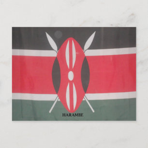 Vintage-Kenia-Flagge Harambe-Design Postkarte