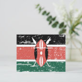 Vintage Kenia-Flagge Postkarte (Stehend Vorderseite)