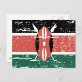 Vintage Kenia-Flagge Postkarte (Vorne/Hinten)