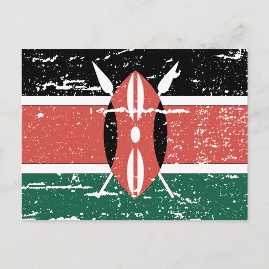 Vintage Kenia-Flagge Postkarte (Vorderseite)