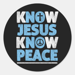 Vintage Kenne Jesus Kenne Frieden Christliches Gla Runder Aufkleber