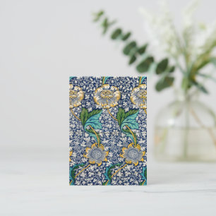 Vintage Kennet Floral William Morris Blaues Tuch Mitteilungskarte