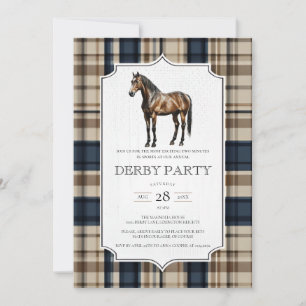 Vintage Kentucky Derby Einladung Elegantes Pferd P