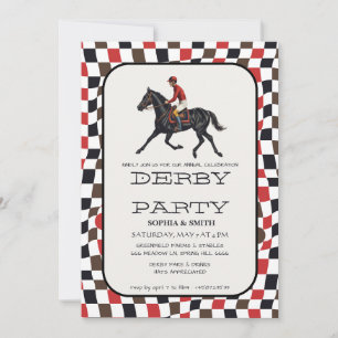 Vintage-Kentucky-Derby-Party-Einladung Jockey auf  Einladung