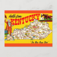 Vintage Kentucky Karte Postkarte
