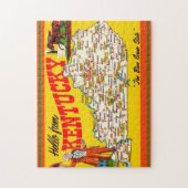 Vintage Kentucky Karte Postkarte Puzzle (Vertikal)