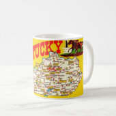 Vintage Kentucky Map Tasse (VorderseiteRechts)