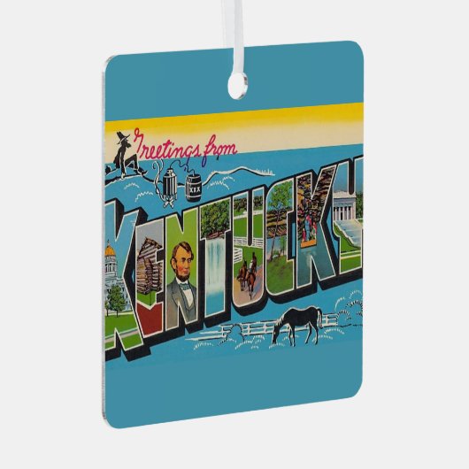 Vintage Kentucky Ornament Aus Metall (Vorderseite Rechts)