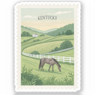 Vintage Kentucky Pferdefarm Bluegrass Stempel Aufkleber