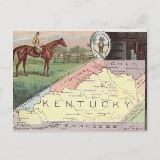 Vintage Kentucky Postkarte (Vorderseite)