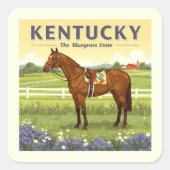 Vintage Kentucky Quadratischer Aufkleber (Vorderseite)