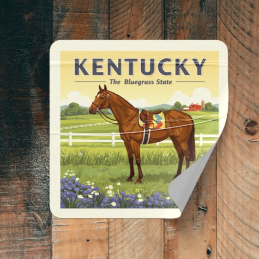 Vintage Kentucky Quadratischer Aufkleber