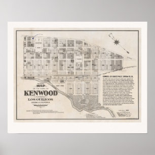 Vintage-Kenwood-Kalifornien-Karte Poster