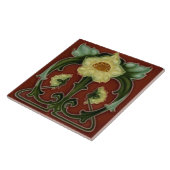 Vintage Keramik Blumenmuseum Fliese (Seite)