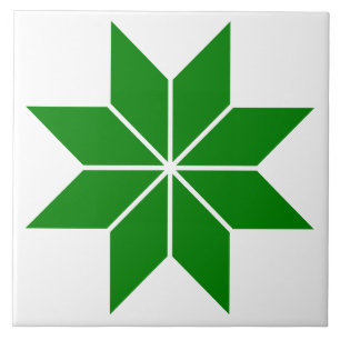 Vintage Keramik, geometrisch grün Fliese