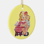 Vintage Keramik Kinder Ornament (Rechts)