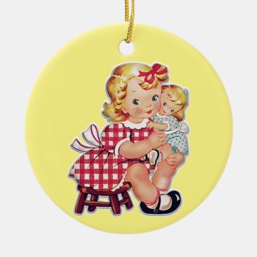 Vintage Keramik Kinder Ornament (Vorne)