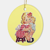 Vintage Keramik Kinder Ornament (Links)