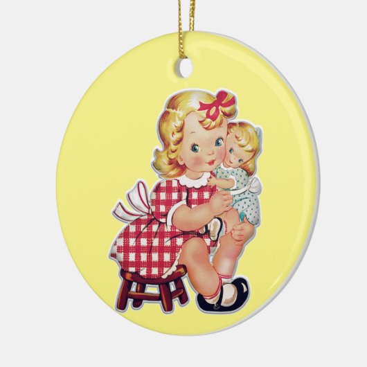 Vintage Keramik Kinder Ornament (Links)