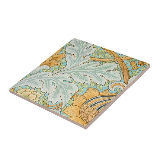 Vintage Keramik mit Blumenblättern Fliese (Seite)