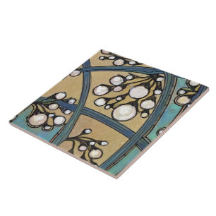 Vintage Keramik Tile Trivet Art Deco Geometric Fliese
