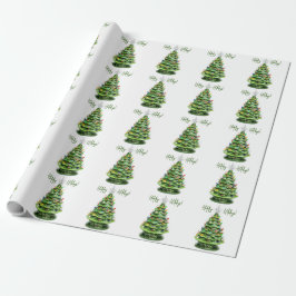 Vintage Keramik Weihnachtsbaum Geschenkpapier