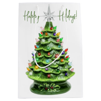 Vintage Keramik Weihnachtsbaum-Geschenktasche Mittlere Geschenktüte