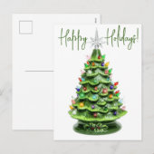 Vintage Keramik Weihnachtsbaum Postkarte (Vorne/Hinten)
