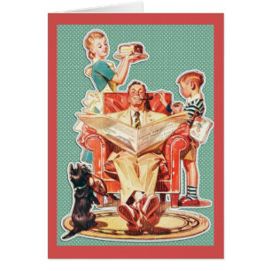 Vintage-Kernfamilie aus den 1950er Jahren, Retro-H