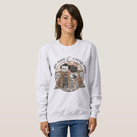 Vintage KernkatzenHexen Halloween Sweatshirt (Vorne ganz)