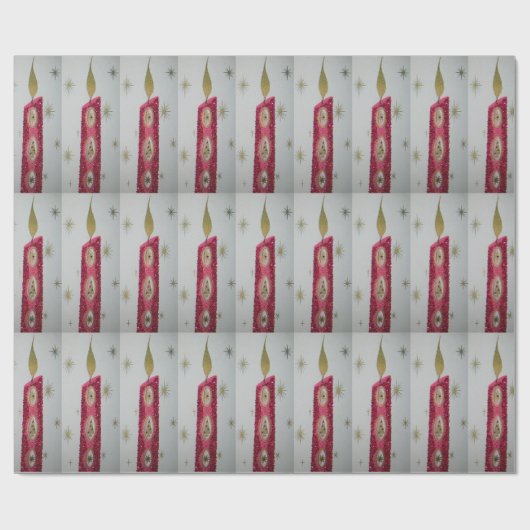 Vintage Kerze mit Glitzer Geschenkpapier (Flach)