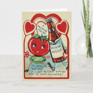 Vintage-Ketchup-Valentinstagskarte Feiertagskarte