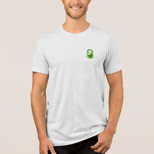 Vintage-Kettlebell-Lorbeerkranz-Turnhalle Waldgrün Tri-Blend Shirt