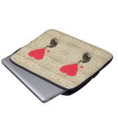 Vintage Keule und herzförmige Ballons Laptopschutzhülle (Vorne Knopf)