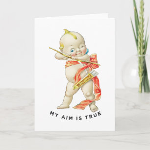 Vintage Kewpie Cupid Mein Ziel ist wahr Valentinst Karte