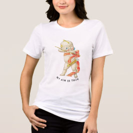 Vintage Kewpie Cupid My Aim Is True Valentine  Tri-Blend Shirt